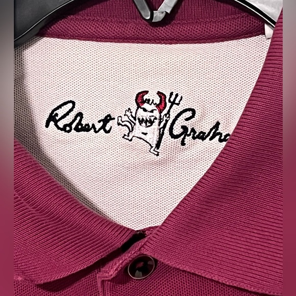 ROBERT GRAHAM Short Sleeve Devil Polo- M - Picture 5 of 6
